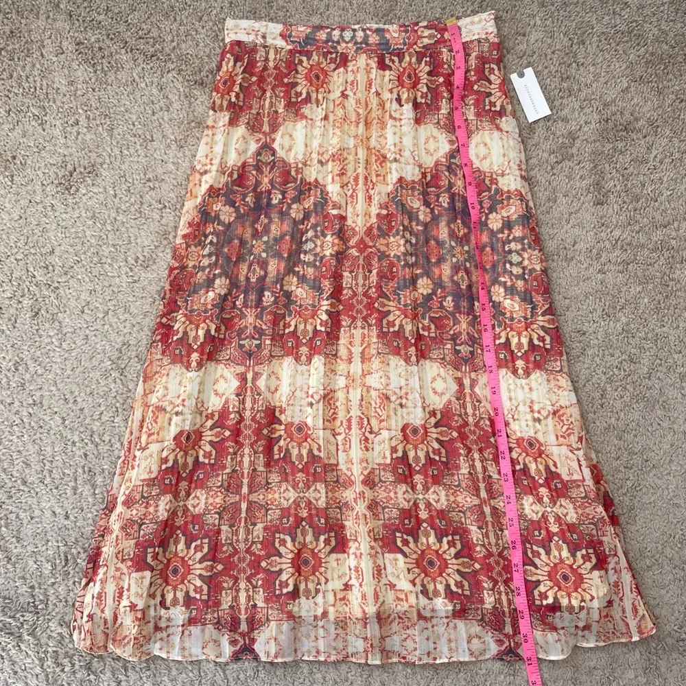NWT Anthropologie Akemi + Kin Laurel Canyon Pleated Midi Skirt Size Small